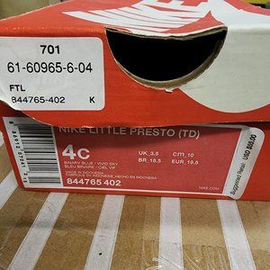 Nike little presto shoes
